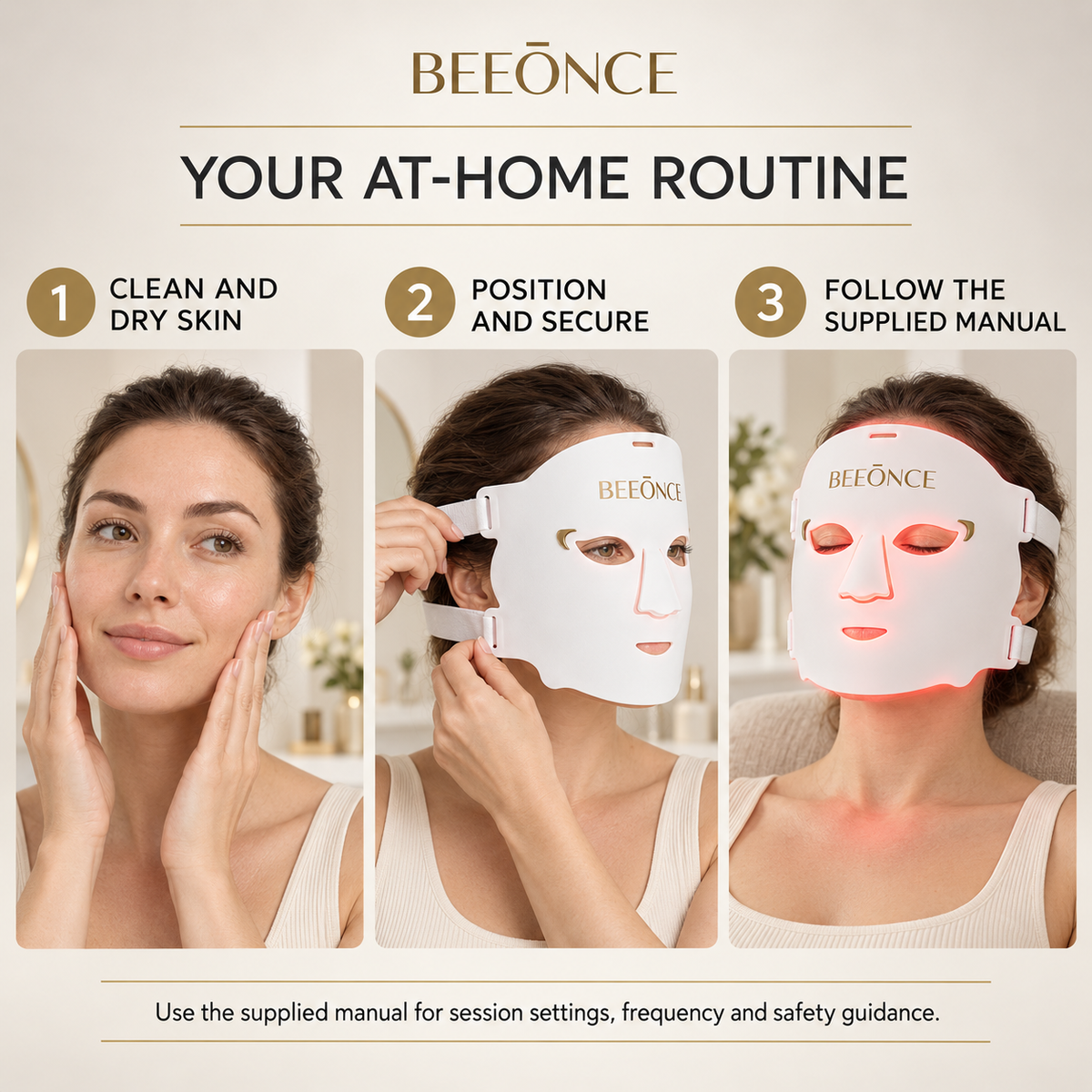 Beeonce™ 254-LED Red & Near-Infrared Face Mask