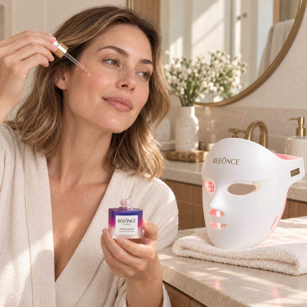 Beeonce™ 600-LED Face Mask & Copper Peptide Serum Duo