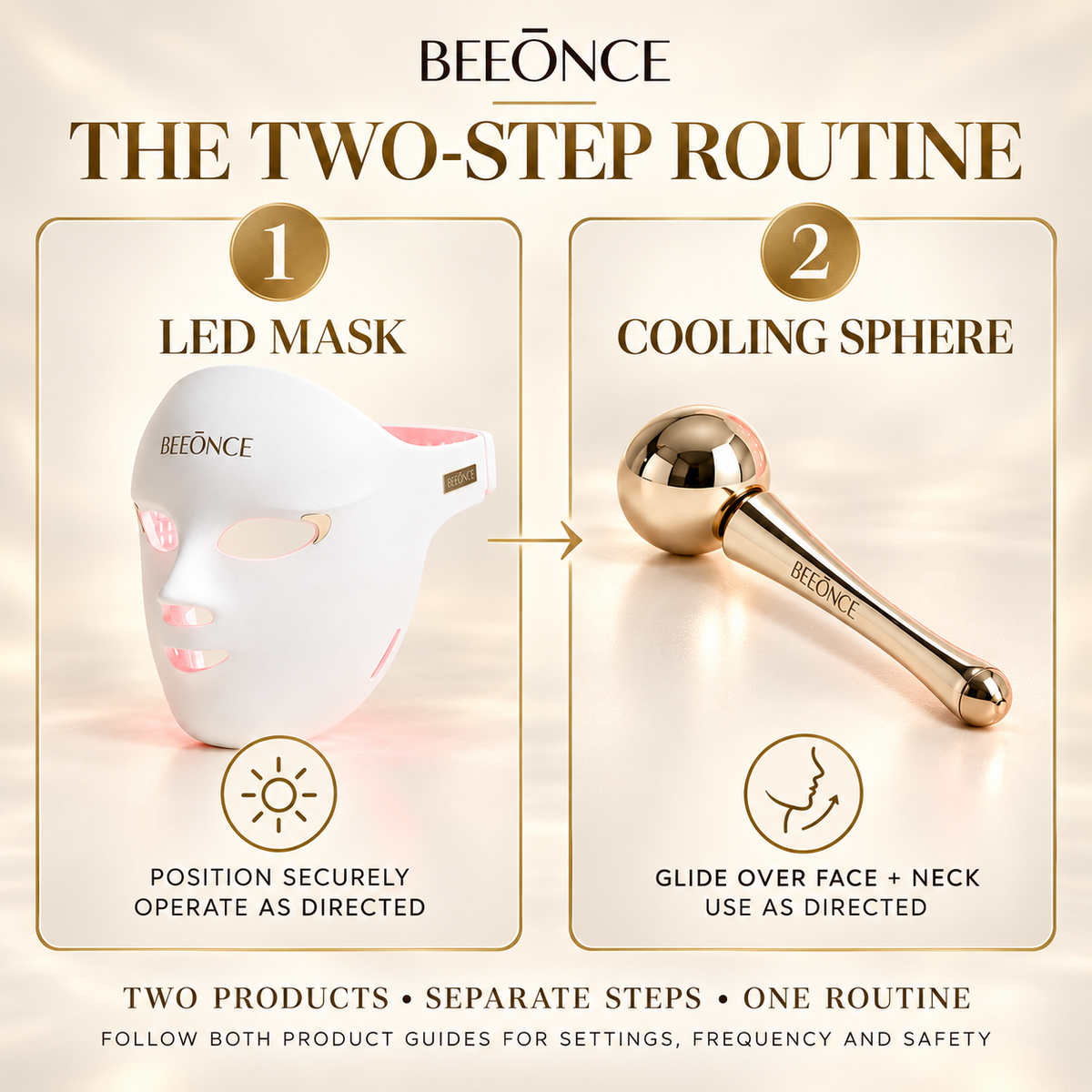 Beeonce™ 600-LED Face Mask & Cryo Cooling Sphere Duo