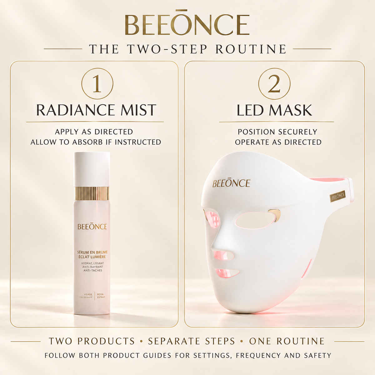 Beeonce™ 600-LED Face Mask & Radiance Mist Duo